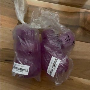 Purple Tupperware penguin cups